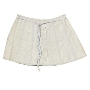 Free People‎ Button Up Skirt Size 4 Light Blue 100% Cotton Womens Lined 29X13.5
